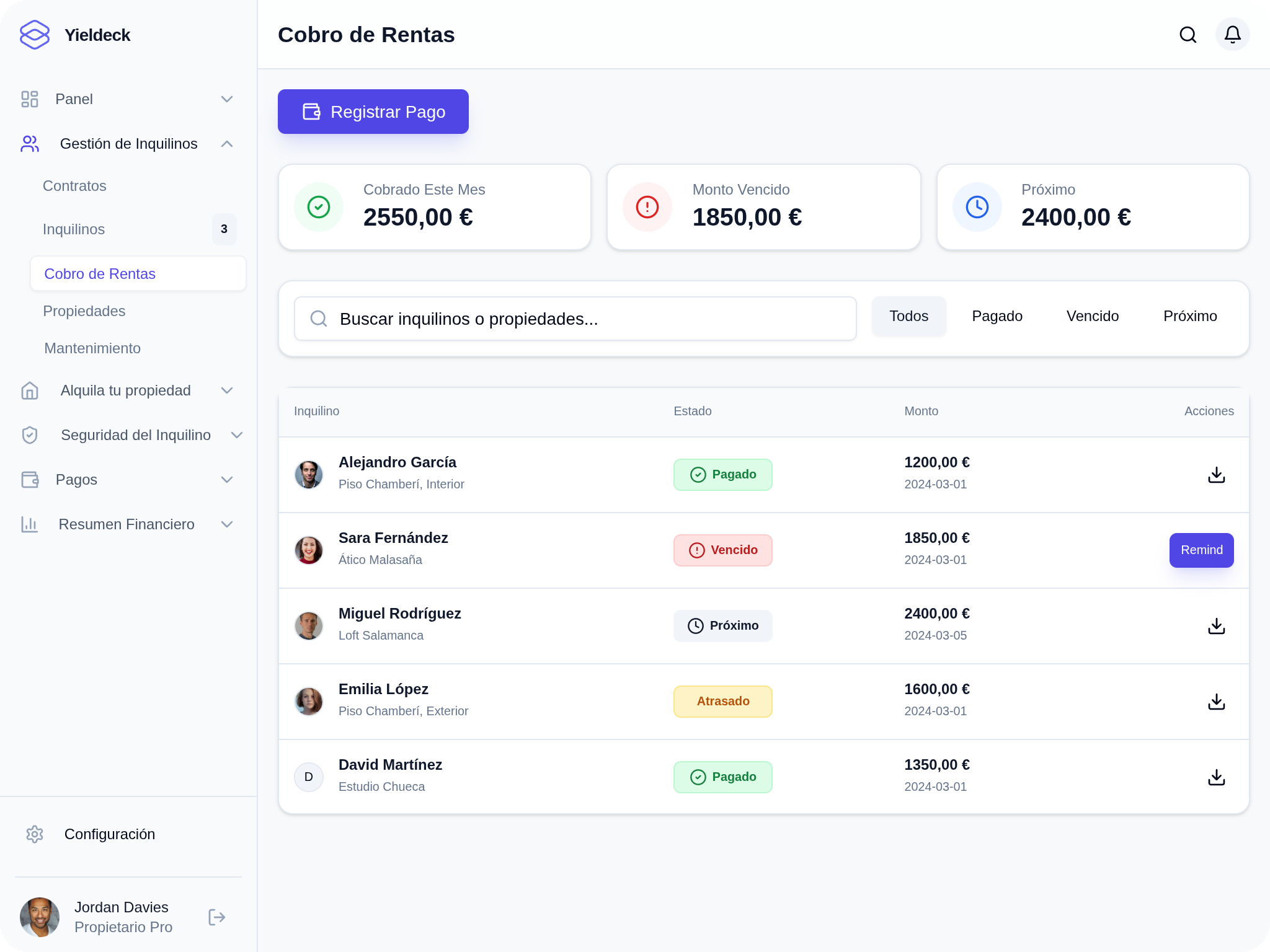 Yieldeck automated rent collection payment tracking